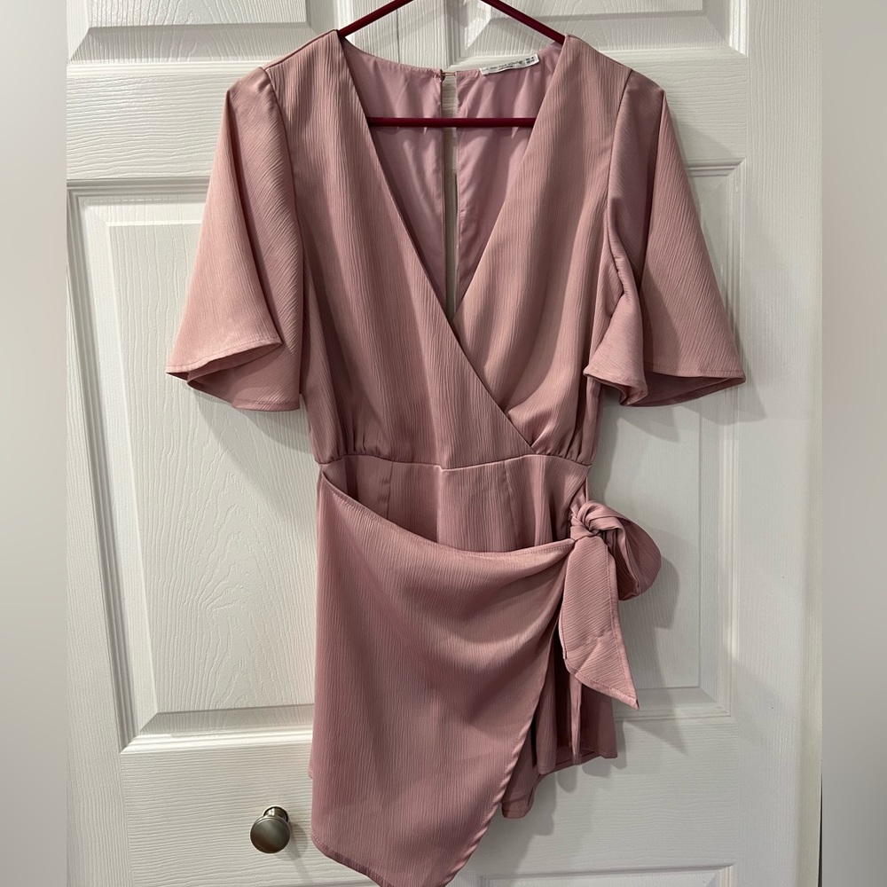 XS Adjustable silk wrap romper